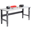 Global Industrial 72x30 Adjustable Height Workbench C-Channel Leg - Laminate Safety Edge Black