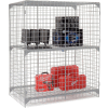 Global Industrial Wire Mesh Security Cage Locker, 60"Wx24"Dx72"H, Gray, Unassembled