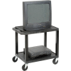 Plastic Utility Cart 2 Shelves Black