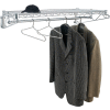 Chrome Coat Rack with Bars - Wall Mount - 36"W x 24"D x 6"H