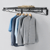 Black Coat Rack with Bars - Wall Mount - 36"W x 24"D x 6"H