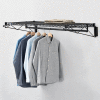 Black Coat Rack with Bars - Wall Mount - 48"W x 24"D x 6"H