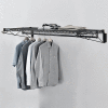 Black Coat Rack with Bars - Wall Mount - 60"W x 24"D x 6"H