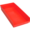 Global Industrial Plastic Nesting Storage Shelf Bin 11-1/8"W x 23-5/8"D x 4"H Red - Pkg Qty 6