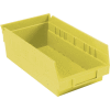 Global Industrial Plastic Nesting Storage Shelf Bin 6-5/8"W x 11-5/8"D x 4"H Yellow - Pkg Qty 12