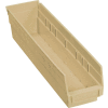 Global Industrial Plastic Nesting Storage Shelf Bin 4-1/8"W x 17-7/8"D x 4"H Beige - Pkg Qty 12