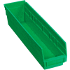Global Industrial™ Plastic Nesting Storage Shelf Bin 4-1/8"W x 17-7/8"D x 4"H Green - Pkg Qty 12