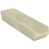 Global Industrial™ Plastic Nesting Storage Shelf Bin 6-5/8"W x 23-5/8"D x 4"H Beige - Pkg Qty 6