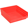Global Industrial Plastic Nesting Storage Shelf Bin 11-1/8"W x 11-5/8"D x 4"H Red - Pkg Qty 12