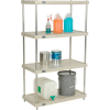 Nexel® Solid Plastic Shelving Unit - Clear Epoxy Posts - 36"W x 18"D x 63"H - 4 Shelf