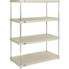 Nexel® Solid Plastic Shelving Unit - Clear Epoxy Posts - 48"W x 24"D x 63"H - 4 Shelf