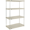 Nexel® Solid Plastic Shelving Unit - Clear Epoxy Posts - 48"W x 24"D x 86" H - 4 Shelf