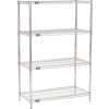 Nexel® Chrome Wire Shelving Starter - 42"W x 18"D x 63"H