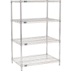 Nexel® Chrome Wire Shelving Starter - 36"W x 24"D x 54"H