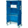 Nexel® Chrome Wire Linen Cart with Nylon Cover, 4 Shelves, 48"L x 24"W x 69"H