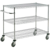 Nexel® Chrome ESD Adjustable Shelf Cart, 3 Shelf, 30"L x 18"W x 40"H, Polyurethane Casters