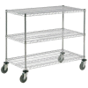 Nexel® Adjustable Chrome Wire Shelf Cart 36x24 3 Shelves 800 Lb. Capacity