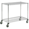 Nexel® Adjustable Chrome Wire Shelf Cart w/2 Shelves, 800 Ib. Capacity, 48"L x 18"W x 40"H