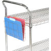 Optional File Holder (Sold Separately) on Wire Shelf Cart, Wire Utility Cart