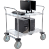 Nexel® Chrome Wire Shelf Instrument Cart 36x24 2 Shelves 1200 Lb. Capacity