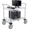 Nexel® Chrome Wire Shelf Instrument Cart w/2 Shelves, 1200 Ib. Capacity, 36"L x 24"W x 44"H