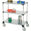 Nexel® Adjustable Shelf Cart w/3 Shelves, 800 Ib. Capacity, 36"L x 18"W x 40"H