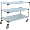 Nexel® Adjustable Solid Galvanized Shelf Cart 48x24 3 Shelves 800 Lb. Cap