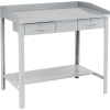 Global Industrial Extra-Wide Shop Desk - 2 Drawers 48"W x 30"D x 43"H Sloped Surface - Gray