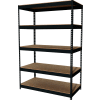 Hirsh Industries® Iron Horse Concealed Rivet Shelving,48"Wx24"Dx72"H,5-Shelf,3800lbs cap,Black