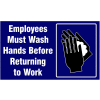 NoTrax® Employees Must Wash Hands Safety Message Mat 3/8" Thick 4' x 6' Blue
