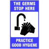 NoTrax® Germs Stop Here Safety Message Mat 3/8" Thick 4' x 6' Blue