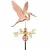 Good Directions Graceful Blue Heron Weathervane - Polished Copper