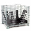 Folding Wire Containers, Folding Containers, Wire Container, Wire Mesh Containers, Collapsible Containers with Optional Lid Open for Access