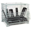 Folding Wire Containers, Folding Containers, Wire Container, Wire Mesh Containers, Collapsible Containers with Drop Gate Open for Access