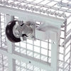 Optional Plate Casters Bolt Securely to Frame of Folding Wire Containers, Folding Containers, Wire Container, Wire Mesh Containers, Collapsible Containers