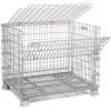 Folding Wire Containers, Folding Containers, Wire Container, Wire Mesh Containers, Collapsible Containers Shown with Optional Lid