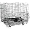 Folding Wire Containers, Folding Containers, Wire Container, Wire Mesh Containers, Collapsible Containers Shown with Optional Casters