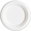 Eco-Products® Sugarcane Plates, 6" Dia., Natural White, 1000/Carton