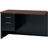 Hirsh Industries® Modular Steel Left Return Desk - 48 x 24 - Black/Walnut