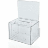 Global Approved 206389 Large Suggestion Box W/ Pocket, Lock & Keys, Clear, 7.75" x 6" ,1 Piece