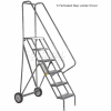 5 Step All-Terrain Rolling Steel Ladder - Grip Strut Tread - 450 Lbs. Capacity