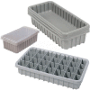 Dandux Dividable Nesting Plastic Box 50P1805040 - 17-3/4"L x 5-1/2"W x 4"H, Gray - Pkg Qty 8