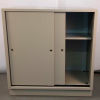 Fenco Teller Pedestal Cabinet 231-B - Sliding Doors 36"W x 19"D x 38-1/2"H Black