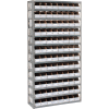 Global Industrial™ Steel Open Shelving with 96 Corrugated Shelf Bins 13 Shelves - 36x18x73