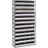 Global Industrial™ Steel Open Shelving with 104 Corrugated Shelf Bins 13 Shelves - 36x18x73