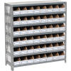Global Industrial Steel Open Shelving W/ 48 Corrugated Shelf Bins, 7 Shelves, 36" x 18" x 39"