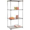 Nexel® Stainless Steel Solid Shelving Starter 36"W x 24"D x 74"H