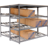 Global Industrial™ Carton Flow Shelving Double Depth 3 LEVEL 96"W x 96"D x 84"H