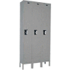 Hallowell UY3588-1 Maintenance-Free Quiet Locker Single Tier 15x18x72 3 Door Ready To Assemble Gray