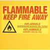 Tri-Lingual Warning Sign on Global Flammable Cabinet